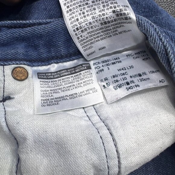 Levi's 501 Men's Straight Leg Jeans Blue Denim 5-Pocket Classic Casual 42x30 - Picture 12 of 15